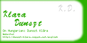 klara dunszt business card